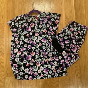 548 floral top and pant silk like